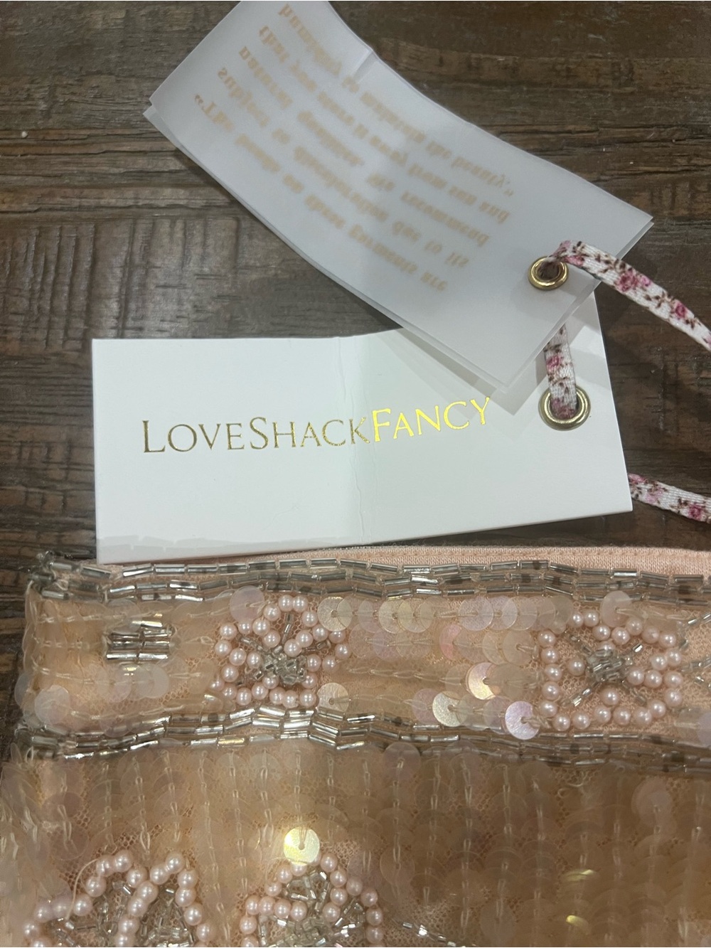 LoveShackFancy Blush Sequin & Beaded Floral Mini Skirt - Picture 2 of 3
